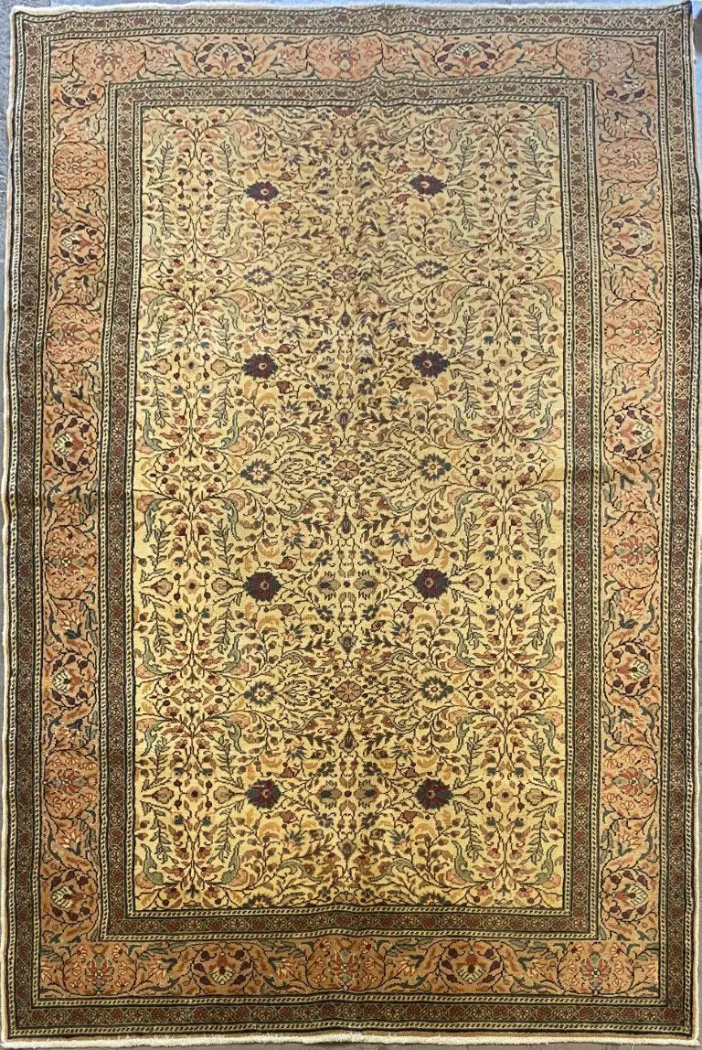 One Of The Kind Indian Hand-Knotted Rug 4'8'' X 7'4"